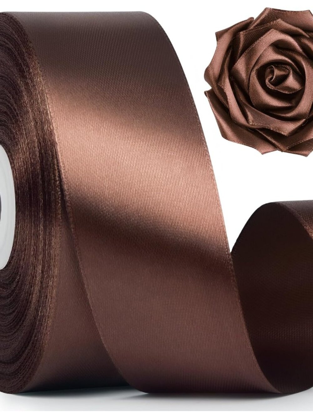 Brown Satin Ribbon, 1-1/2 Inch, 50 Yards